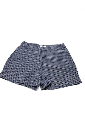 Catherine Malandrino Geometric Print Tailored Shorts Navy White Size 4